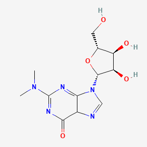 molecular formula C12H17N5O5 B12353236 9-[(2R,3R,4S,5R)-3,4-dihydroxy-5-(hydroxymethyl)oxolan-2-yl]-2-(dimethylamino)-5H-purin-6-one 