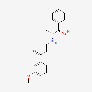 molecular formula C19H23NO3 B1235326 3-[[(1S,2R)-1-hydroxy-1-phenylpropan-2-yl]amino]-1-(3-methoxyphenyl)propan-1-one 