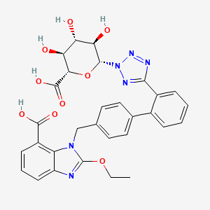 beta-D-Glucopyranuronic acid, 1-[5-[4'-[(7-carboxy-2-ethoxy-1H-benzimidazol-1-yl)methyl][1,1'-biphenyl]-2-yl]-2H-tetrazol-2-yl]-1-deoxy-