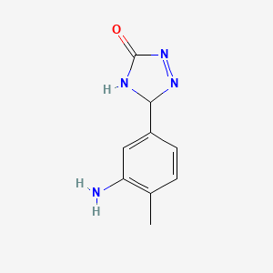 molecular formula C9H10N4O B12353302 5-(3-Amino-4-methylphenyl)-4,5-dihydro-1,2,4-triazol-3-one 