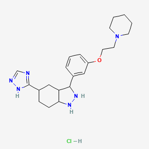 3-[3-(2-piperidin-1-ylethoxy)phenyl]-5-(1H-1,2,4-triazol-5-yl)-2,3,3a,4,5,6,7,7a-octahydro-1H-indazole;hydrochloride