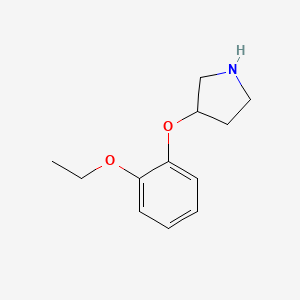 molecular formula C12H17NO2 B12353338 3-(2-Ethoxyphenoxy)pyrrolidine 