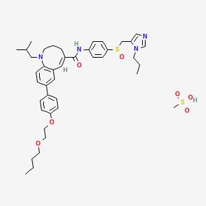 (5E)-8-[4-(2-butoxyethoxy)phenyl]-1-(2-methylpropyl)-N-[4-[(3-propylimidazol-4-yl)methylsulfinyl]phenyl]-3,4-dihydro-2H-1-benzazocine-5-carboxamide;methanesulfonic acid