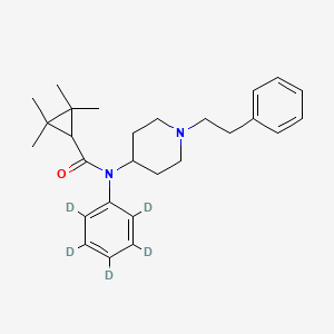 molecular formula C27H36N2O B12353395 2,2,3,3-tetramethyl-N-(1-phenethylpiperidin-4-yl)-N-(phenyl-d5)cyclopropane-1-carboxamide 