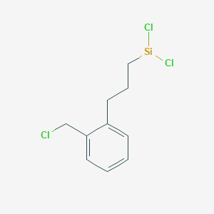 molecular formula C10H12Cl3Si B12353431 Dichloro-[3-[2-(chloromethyl)phenyl]propyl]silicon 