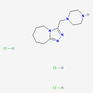 molecular formula C12H24Cl3N5 B12353447 1-({5H,6H,7H,8H,9H-[1,2,4]triazolo[4,3-a]azepin-3-yl}methyl)piperazine trihydrochloride 