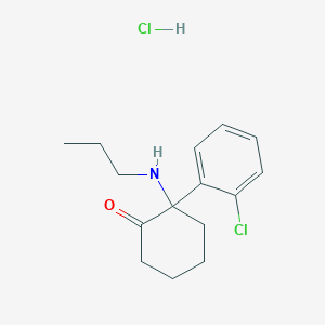 molecular formula C15H21Cl2NO B12353455 2-(2-Chlorophenyl)-2-(propylamino)cyclohexan-1-one,monohydrochloride 