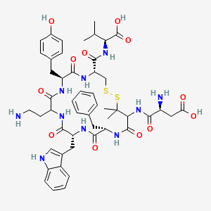 molecular formula C50H64N10O12S2 B12353466 H-Asp-DL-Pen(1)-Phe-D-Trp-DL-Dab-Tyr-Cys(1)-Val-OH 