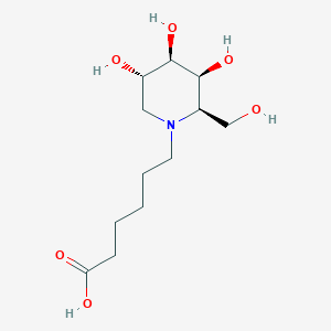 molecular formula C12H23NO6 B12353485 (2R,3S,4R,5S)-3,4,5-trihydroxy-2-(hydroxymethyl)-1-piperidinehexanoic Acid 