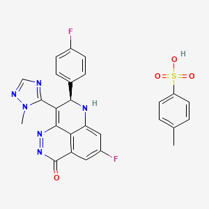 (11R)-7-fluoro-11-(4-fluorophenyl)-12-(2-methyl-1,2,4-triazol-3-yl)-2,3,10-triazatricyclo[7.3.1.05,13]trideca-1(12),2,5(13),6,8-pentaen-4-one;4-methylbenzenesulfonic acid