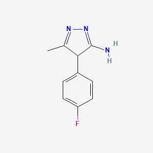 molecular formula C10H10FN3 B12353556 4-(4-fluorophenyl)-5-methyl-4H-pyrazol-3-amine 