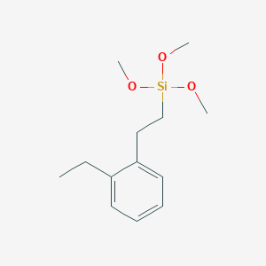 molecular formula C13H22O3Si B12353557 Benzene, ethyl[(trimethoxysilyl)ethyl]- 