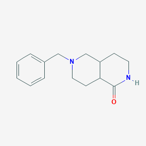 molecular formula C15H20N2O B12353582 6-Benzyl-2,3,4,4a,5,7,8,8a-octahydro-2,6-naphthyridin-1-one 