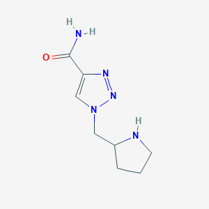 molecular formula C8H13N5O B12353602 1-[(pyrrolidin-2-yl)methyl]-1H-1,2,3-triazole-4-carboxamide 