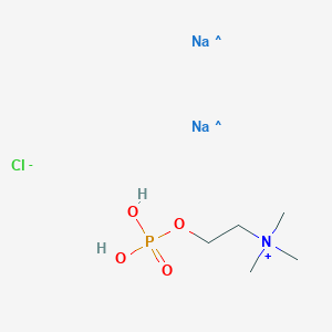 molecular formula C5H15ClNNa2O4P B12353664 Ethanaminium, N,N,N-trimethyl-2-(phosphonooxy)-, chloride, sodium salt (1:1:2) 