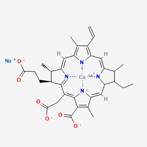 copper;sodium;(1Z,4Z,9Z,15Z,17S,18S)-18-(2-carboxylatoethyl)-20-(carboxylatomethyl)-12-ethenyl-7-ethyl-3,8,13,17-tetramethyl-7,8,17,18-tetrahydro-6H-porphyrin-21,22,23-triide-2-carboxylate