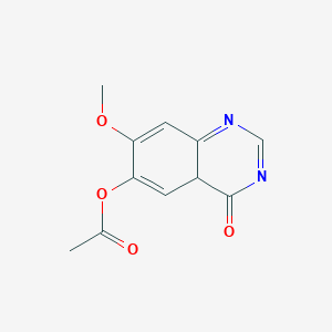 molecular formula C11H10N2O4 B12353723 (7-methoxy-4-oxo-4aH-quinazolin-6-yl) acetate 