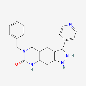 molecular formula C21H25N5O B12353744 6-benzyl-3-pyridin-4-yl-2,3,3a,4,4a,5,8,8a,9,9a-decahydro-1H-pyrazolo[4,3-g]quinazolin-7-one 