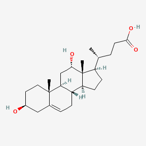 molecular formula C24H38O4 B1235382 3β,12α-二羟基胆-5-烯-24-酸 CAS No. 63266-92-2