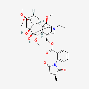 [(1S,2R,3R,4S,5R,6S,8R,9S,13S,16S,17R,18S)-11-ethyl-8,9-dihydroxy-4,6,16,18-tetramethoxy-11-azahexacyclo[7.7.2.12,5.01,10.03,8.013,17]nonadecan-13-yl]methyl 2-[(3S)-3-methyl-2,5-dioxopyrrolidin-1-yl]benzoate