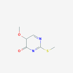 molecular formula C6H8N2O2S B12353838 5-methoxy-2-methylsulfanyl-5H-pyrimidin-4-one 