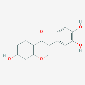 molecular formula C15H16O5 B12353853 3-(3,4-Dihydroxyphenyl)-7-hydroxy-4a,5,6,7,8,8a-hexahydrochromen-4-one 