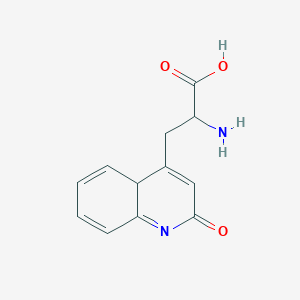 molecular formula C12H12N2O3 B12353904 4-Quinolinepropanoic acid, a-amino-1,2-dihydro-2-oxo- 