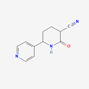 molecular formula C11H11N3O B12353918 2-Oxo-6-pyridin-4-ylpiperidine-3-carbonitrile 