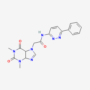 molecular formula C19H19N7O3 B12353940 2-(1,3-dimethyl-2,6-dioxo-4,5-dihydropurin-7-yl)-N-(6-phenylpyridazin-3-yl)acetamide 