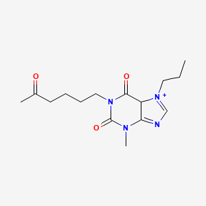 molecular formula C15H23N4O3+ B12354004 3-methyl-1-(5-oxohexyl)-7-propyl-5H-purin-7-ium-2,6-dione 