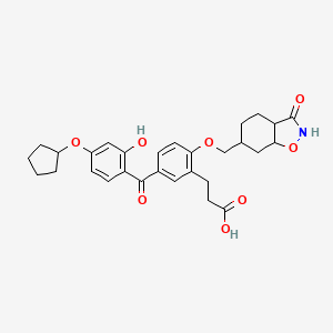 3-[5-(4-Cyclopentyloxy-2-hydroxybenzoyl)-2-[(3-oxo-3a,4,5,6,7,7a-hexahydro-1,2-benzoxazol-6-yl)methoxy]phenyl]propanoic acid