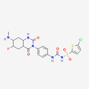 1-(5-chlorothiophen-2-yl)sulfonyl-3-[4-[6-fluoro-7-(methylamino)-2,4-dioxo-4a,5,6,7,8,8a-hexahydro-1H-quinazolin-3-yl]phenyl]urea