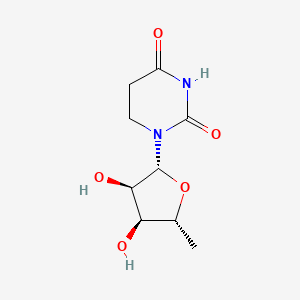 molecular formula C9H14N2O5 B12354125 1-[(2R,3R,4S,5R)-3,4-dihydroxy-5-methyloxolan-2-yl]-1,3-diazinane-2,4-dione 