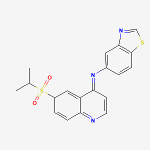 molecular formula C19H17N3O2S2 B12354157 N-(1,3-benzothiazol-5-yl)-6-propan-2-ylsulfonyl-6H-quinolin-4-imine 