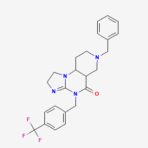 molecular formula C24H25F3N4O B12354174 11-Benzyl-7-[[4-(trifluoromethyl)phenyl]methyl]-2,5,7,11-tetrazatricyclo[7.4.0.02,6]tridec-5-en-8-one 