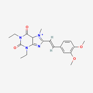 molecular formula C20H25N4O4+ B12354192 8-[(E)-2-(3,4-dimethoxyphenyl)ethenyl]-1,3-diethyl-7-methyl-5H-purin-7-ium-2,6-dione 