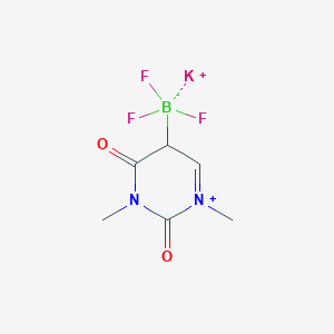 molecular formula C6H8BF3KN2O2+ B12354320 potassium;(1,3-dimethyl-2,4-dioxo-5H-pyrimidin-1-ium-5-yl)-trifluoroboranuide 