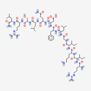 molecular formula C71H124N22O17 B12354346 H-DL-Arg-DL-xiIle-DL-Lys-DL-xiIle-Gly-DL-Leu-DL-Phe-DL-Asp-DL-Gln-DL-Leu-DL-Ser-DL-Arg-DL-Leu-NH2 