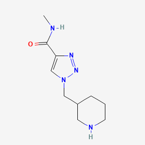 molecular formula C10H17N5O B12354354 N-Methyl-1-(piperidin-3-ylmethyl)-1H-1,2,3-triazole-4-carboxamide 