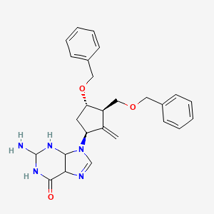 2-amino-9-[(1S,3R,4S)-2-methylidene-4-phenylmethoxy-3-(phenylmethoxymethyl)cyclopentyl]-2,3,4,5-tetrahydro-1H-purin-6-one