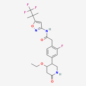 2-[4-(4-ethoxy-6-oxopiperidin-3-yl)-2-fluorophenyl]-N-[5-(1,1,1-trifluoro-2-methylpropan-2-yl)-1,2-oxazol-3-yl]acetamide