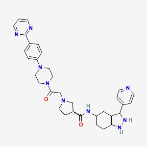 molecular formula C33H41N9O2 B12354387 (3R)-1-[2-oxo-2-[4-(4-pyrimidin-2-ylphenyl)piperazin-1-yl]ethyl]-N-(3-pyridin-4-yl-2,3,3a,4,5,6,7,7a-octahydro-1H-indazol-5-yl)pyrrolidine-3-carboxamide 