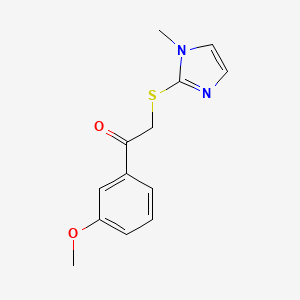 molecular formula C13H14N2O2S B1235440 1-(3-Methoxyphenyl)-2-[(1-methyl-2-imidazolyl)thio]ethanone 