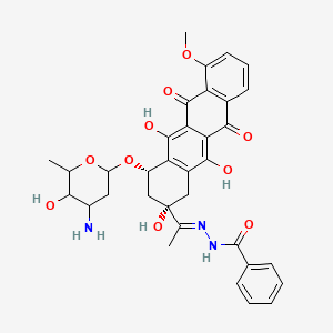 molecular formula C34H35N3O10 B1235441 盐酸柔红霉素苯甲酰腙 
