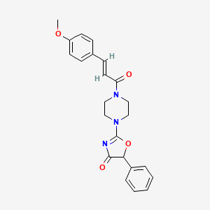 molecular formula C23H23N3O4 B1235442 1-(4-Methoxycinnamoyl)-4-(5-phenyl-4-oxo-2-oxazolin-2-yl)piperazine CAS No. 51314-69-3