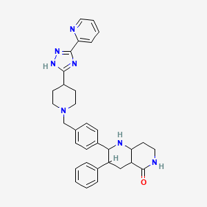 molecular formula C33H37N7O B12354424 3-phenyl-2-[4-[[4-(3-pyridin-2-yl-1H-1,2,4-triazol-5-yl)piperidin-1-yl]methyl]phenyl]-2,3,4,4a,6,7,8,8a-octahydro-1H-1,6-naphthyridin-5-one 