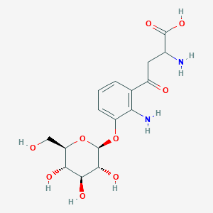 molecular formula C16H22N2O9 B12354435 Benzenebutanoic acid, alpha,2-diamino-3-(beta-D-glucopyranosyloxy)-gamma-oxo- 