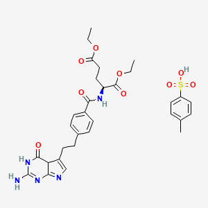 diethyl (2S)-2-[[4-[2-(2-amino-4-oxo-3,4a-dihydropyrrolo[2,3-d]pyrimidin-5-yl)ethyl]benzoyl]amino]pentanedioate;4-methylbenzenesulfonic acid