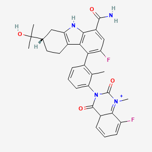 (7S)-3-fluoro-4-[3-(8-fluoro-1-methyl-2,4-dioxo-4aH-quinazolin-1-ium-3-yl)-2-methylphenyl]-7-(2-hydroxypropan-2-yl)-6,7,8,9-tetrahydro-5H-carbazole-1-carboxamide