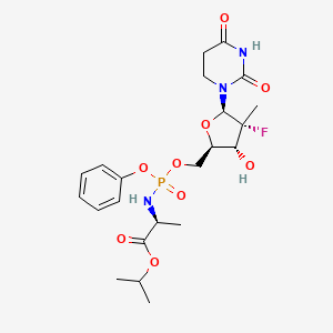 propan-2-yl (2S)-2-[[[(2R,3R,4R,5R)-5-(2,4-dioxo-1,3-diazinan-1-yl)-4-fluoro-3-hydroxy-4-methyloxolan-2-yl]methoxy-phenoxyphosphoryl]amino]propanoate